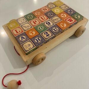 Uncle Goose Alphabet Blocks - Classic Wooden Alphabet Block Wagon